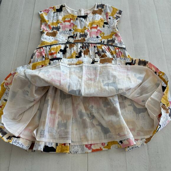 Pink Chicken Girls Fatima Dog Park Multi Dogs Dress Size 5 EUC 100% Cotton - Picture 6 of 8